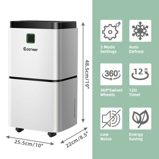 30 Pints 1500 Sq. ft Dehumidifier for Medium to Large Room with Indicator W2B