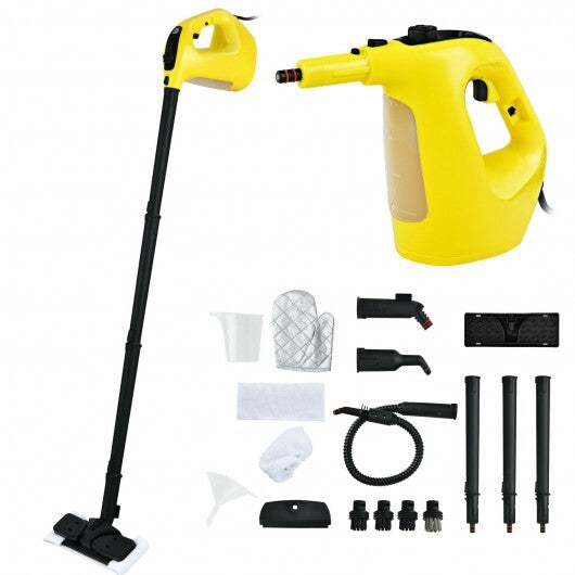 1400W Multipurpose Pressurized Steam Cleaner With 17 Pieces Accessories-Gray W2B