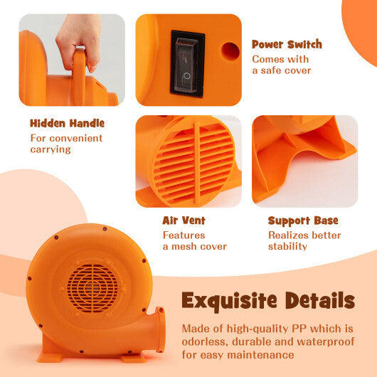380W Air Blower (0.5HP) for Inflatables with 25 feet Wire and GFCI Plug W2B