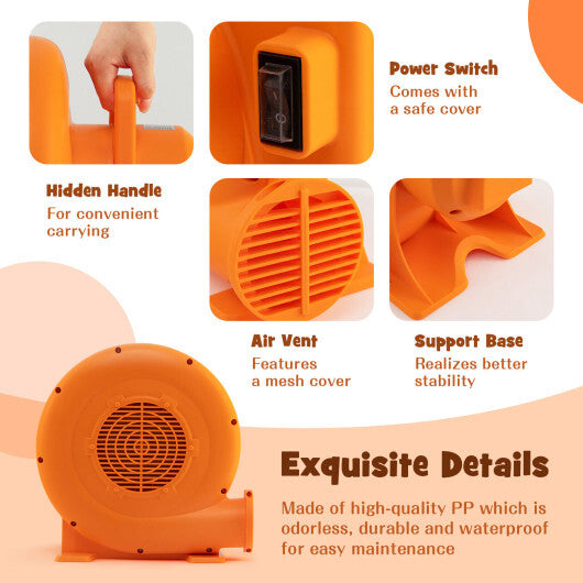 750W Air Blower (1.0HP) for Inflatables with 25 feet Wire and GFCI Plug W2B