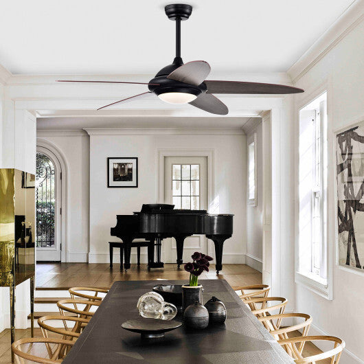 52 Inch Ceiling Fan with Lights and 3 Lighting Colors-Black W2B