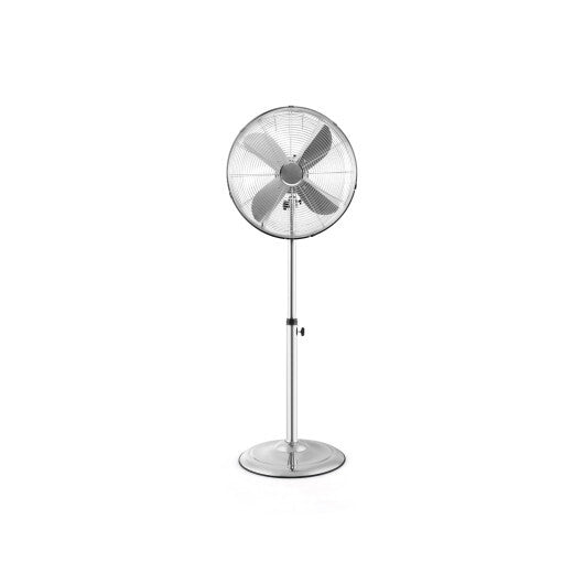16 Inch Pedestal Standing Fan Oscillating Pedestal Fan with 3 Speeds and Adjustable Height-Black W2B
