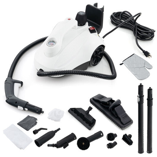 Multipurpose Steam Cleaner 1800W Portable Household Steamer with 61 oz Tank-Gray & White W2B