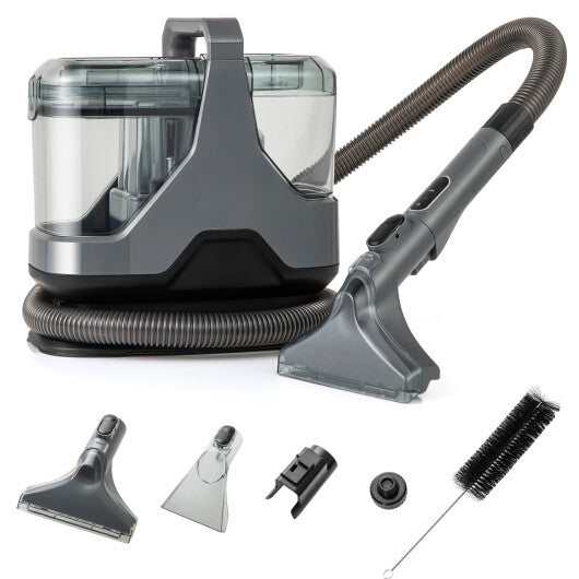 600W Upholstery Cleaner Machine with 15Kpa Powerful Suction and Versatile Attachments-Gray
