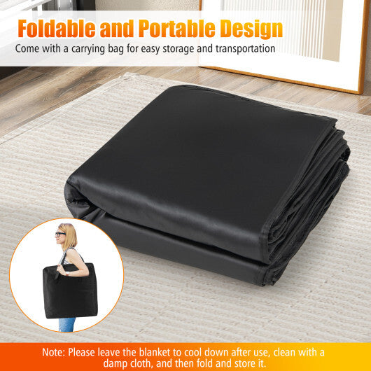 Infrared Sauna Blanket for Home Use with Arm Sleeves Wraps and Carry Bag-Black W2B