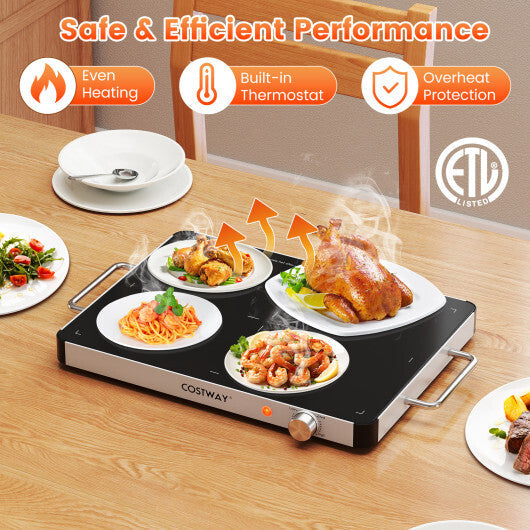 Electric Warming Tray Food Warmer with Adjustable Temperature Control W2B