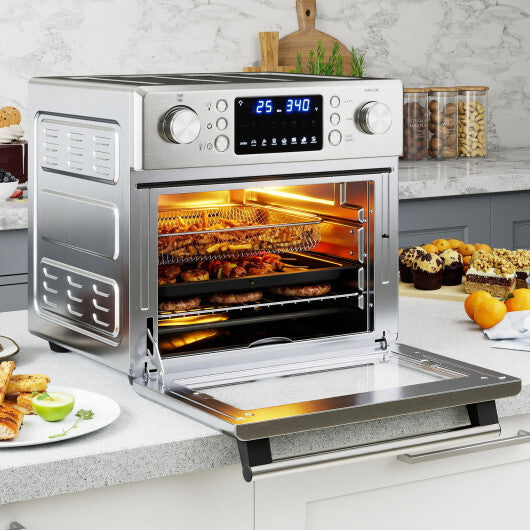 Stainless Steel Countertop Convection Oven with Bake-Silver