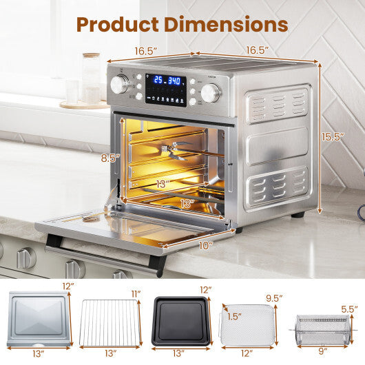 Stainless Steel Countertop Convection Oven with Bake-Silver W2B