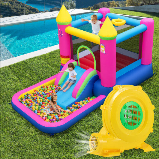 780W Bounce House Blower 1 HP Portable Air Pump Fan with Handle and Ground Stakes W2B
