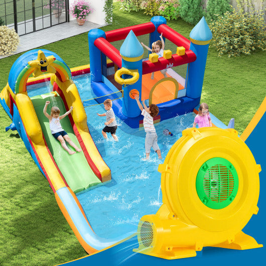 980W Bounce House Blower 1.31 HP Portable Air Pump Fan with Handle and Ground Stakes W2B