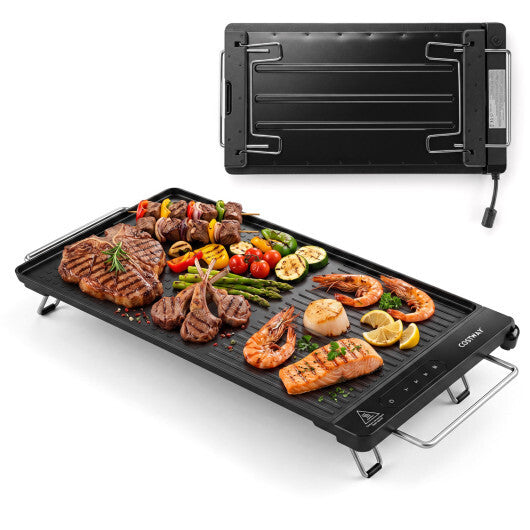 1300W Indoor Electric Grill with Removable Touch Panel-Black W2B