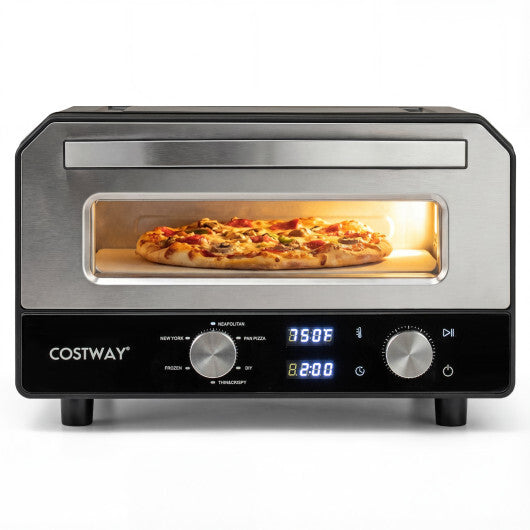 Indoor Electric Pizza Oven Countertop Pizza Oven for 12 Inch Pizzas-Black W2B