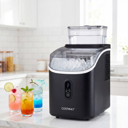 Countertop Ice Maker with External Tank and Self-Cleaning 13 Thickness Levels-Black W2B
