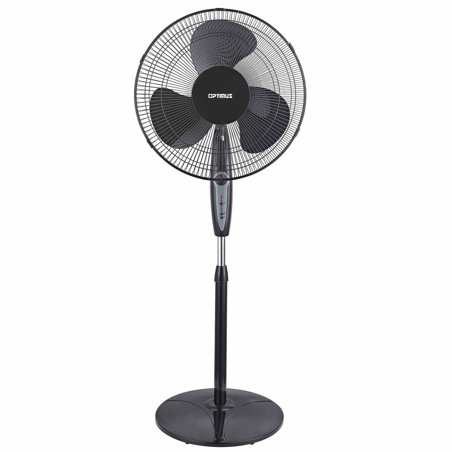 Optimus 16 in. Oscillating Stand Fan with Remote Control in Black W2B
