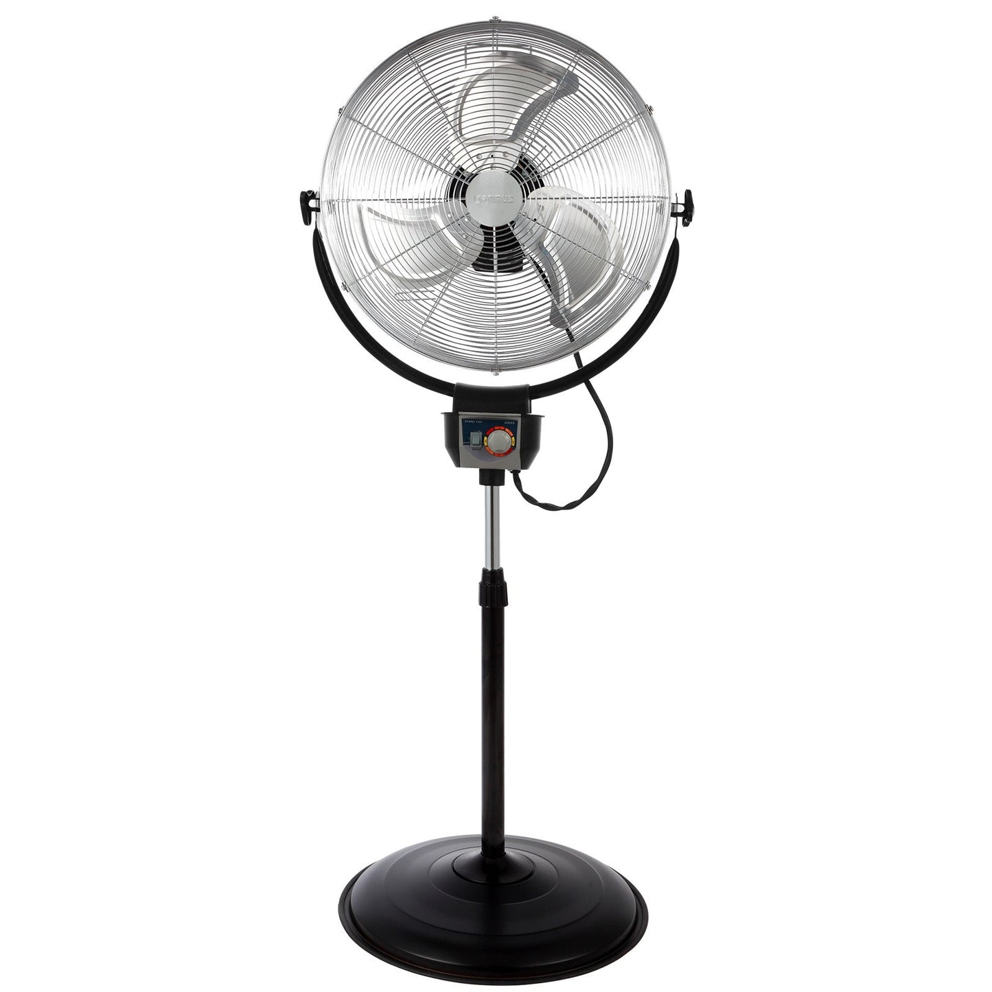 Optimus 20 Inch Industrial Grade HV Oscillating Stand Fan with Chrome Grill W2B