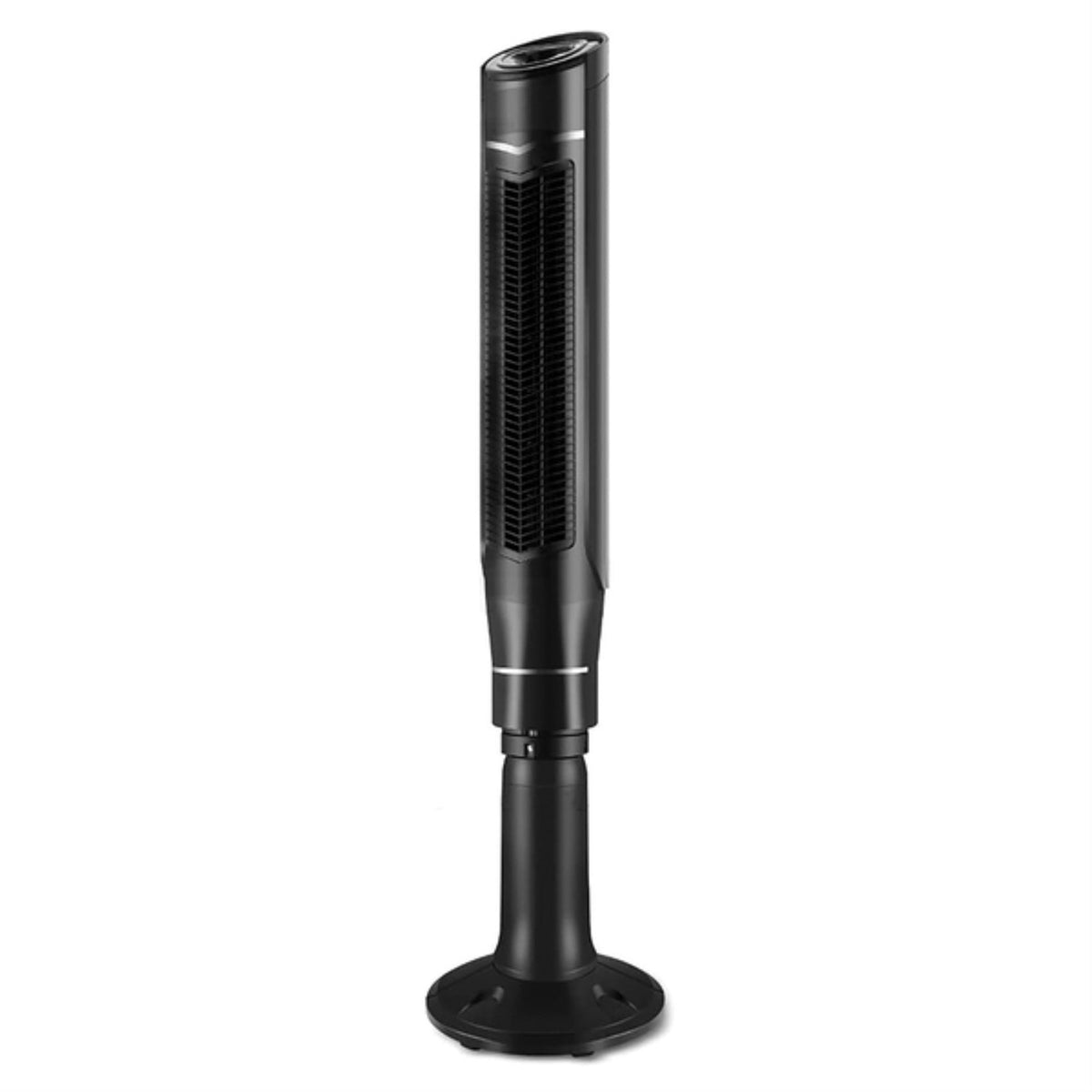 Optimus 59 Inch 360 Degree Oscillation Pedestal Tower Fan in Black with Remote W2B