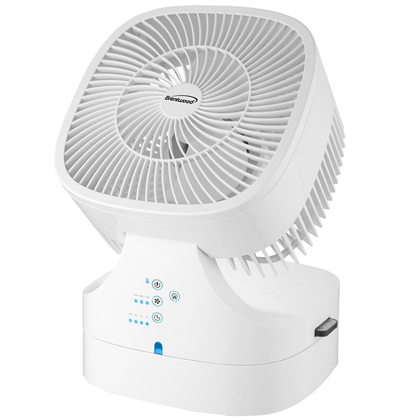 Brentwood 8 Inch Three Speed Oscillating Desktop Fan with Remote Control in White W2B