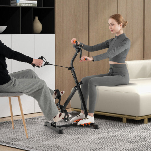 Adjustable LCD Pedal Exercise Bike with Massage-Yellow W2B