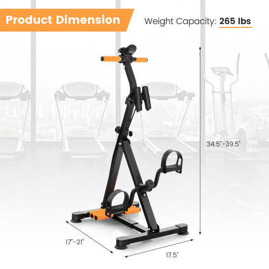 Adjustable LCD Pedal Exercise Bike with Massage-Yellow W2B