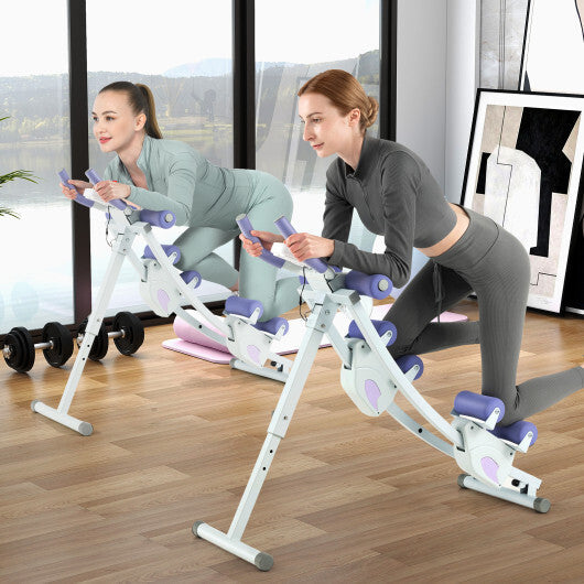 Ab Machine with LCD Monitor and 4 Adjustable Heights-Purple W2B
