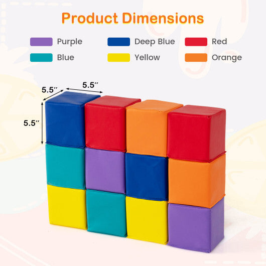 Get it for $42 - 12 Pieces Soft Foam Building Blocks for Kids W2B