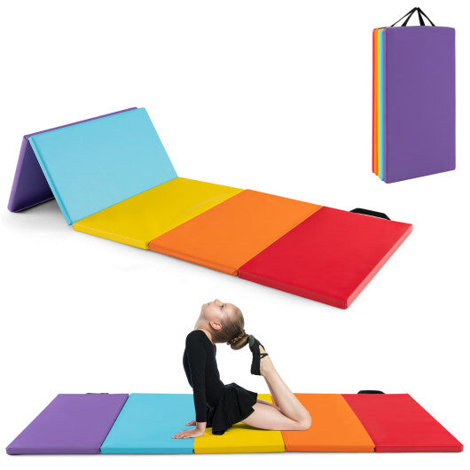 5-Panel Folding Gymnastics Mat for Kids-Green W2B