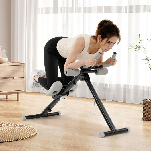 Adjustable Abdominal Trainer Ab Workout Machine Foldable Ab Cruncher-White W2B