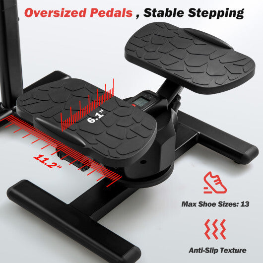 Steppers for Exercise Twist Stair Stepper Workout Equipmen-Black W2B