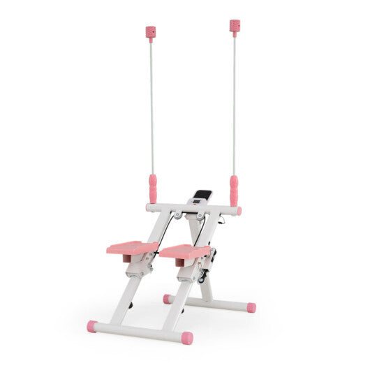 Foldable Stair Stepper with Detachable Handlebar-Black W2B