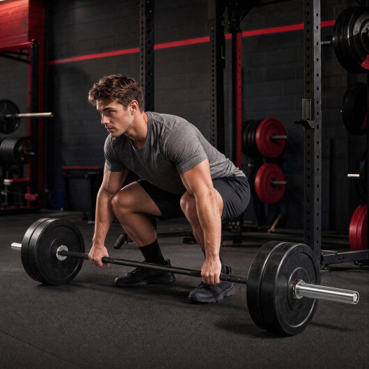 2000 lbs Weight Lifting 7FT Olympic Bar for Olympic Plates for Squats and Home Gym-Silver W2B