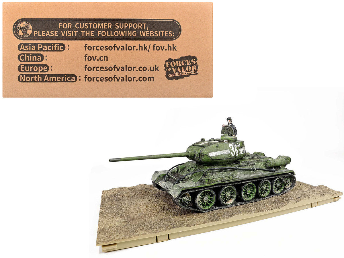 Soviet T-34-85 Medium Tank "55th Guards Tank Bde. 7th Guards Tank Corps Berlin" (1945) Soviet Army "Armored Fighting Vehicle" Series 1/32 Diecast Model by Forces of Valor Forces Of Valor