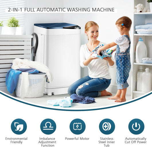 Full-Automatic Washing Machine with Built-in Barrel Light-Blue