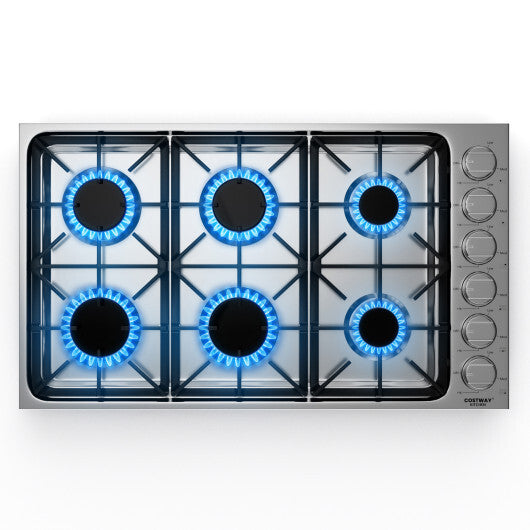 30/36 Inch Gas Cooktop with 4/6 Powerful Burners and ABS Knobs-30 inches W2B