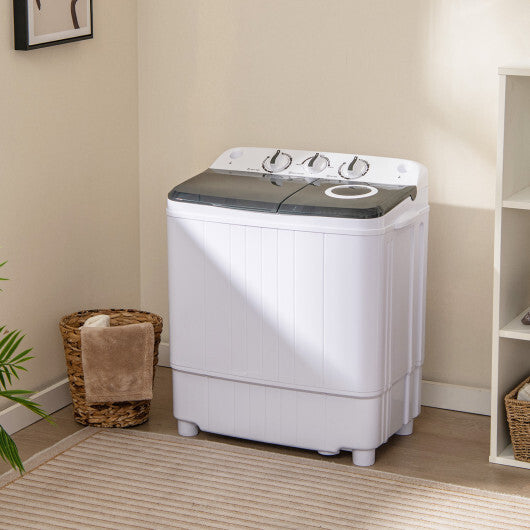 17.6 lbs Portable Washing Machine with Drain Pump-Blue W2B
