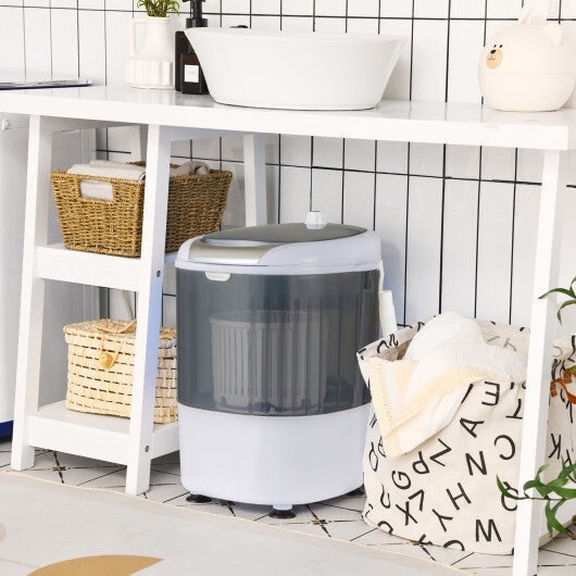 Portable Mini Washing Machine Semi-Automatic Washer and Spinner Combo with Single Tub-Gray W2B