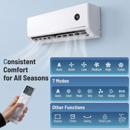 12000 BTU 18.1 SEER2 115V Mini Split Air Conditioner Works with Alexa W2B