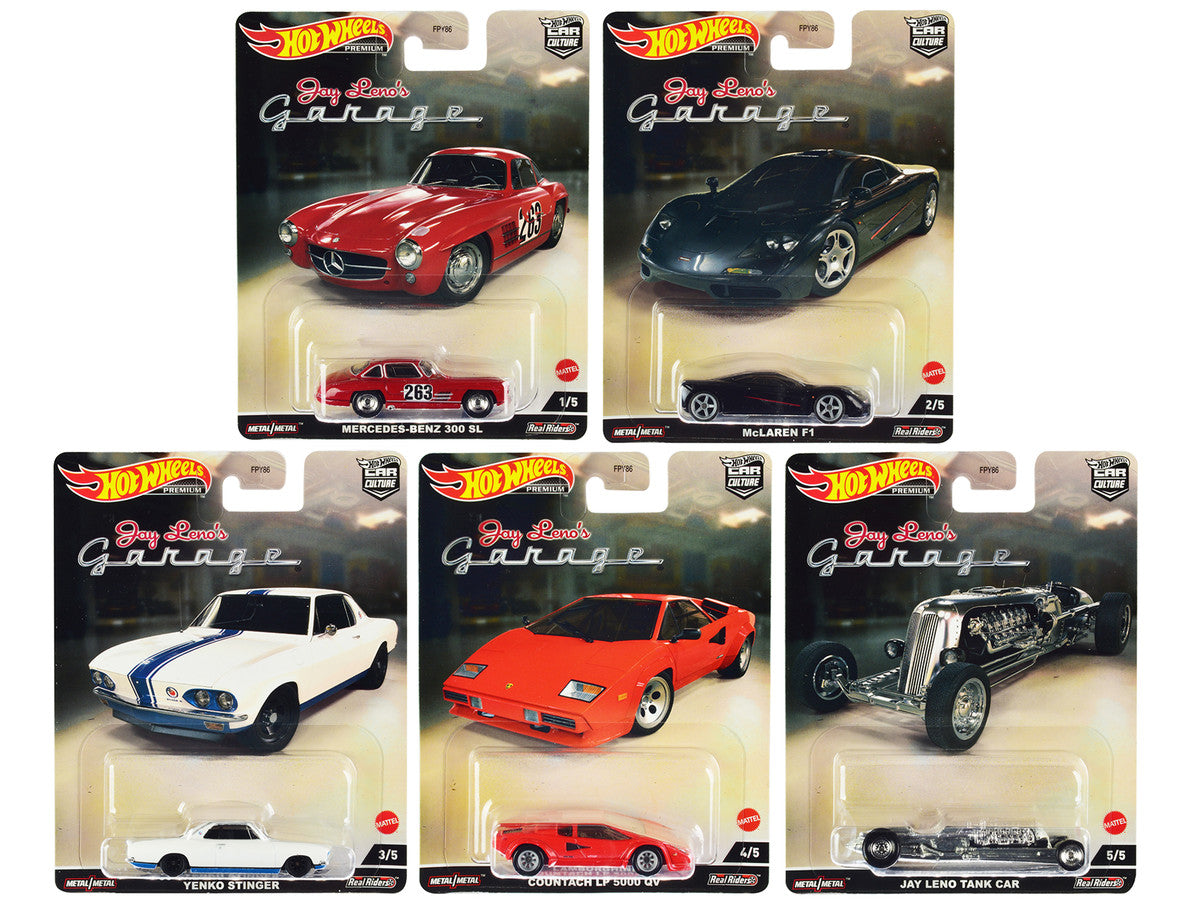 "Jay Leno’s Garage" 5 piece Set "Car Culture" Series Diecast Model Cars by Hot Wheels Hotwheels