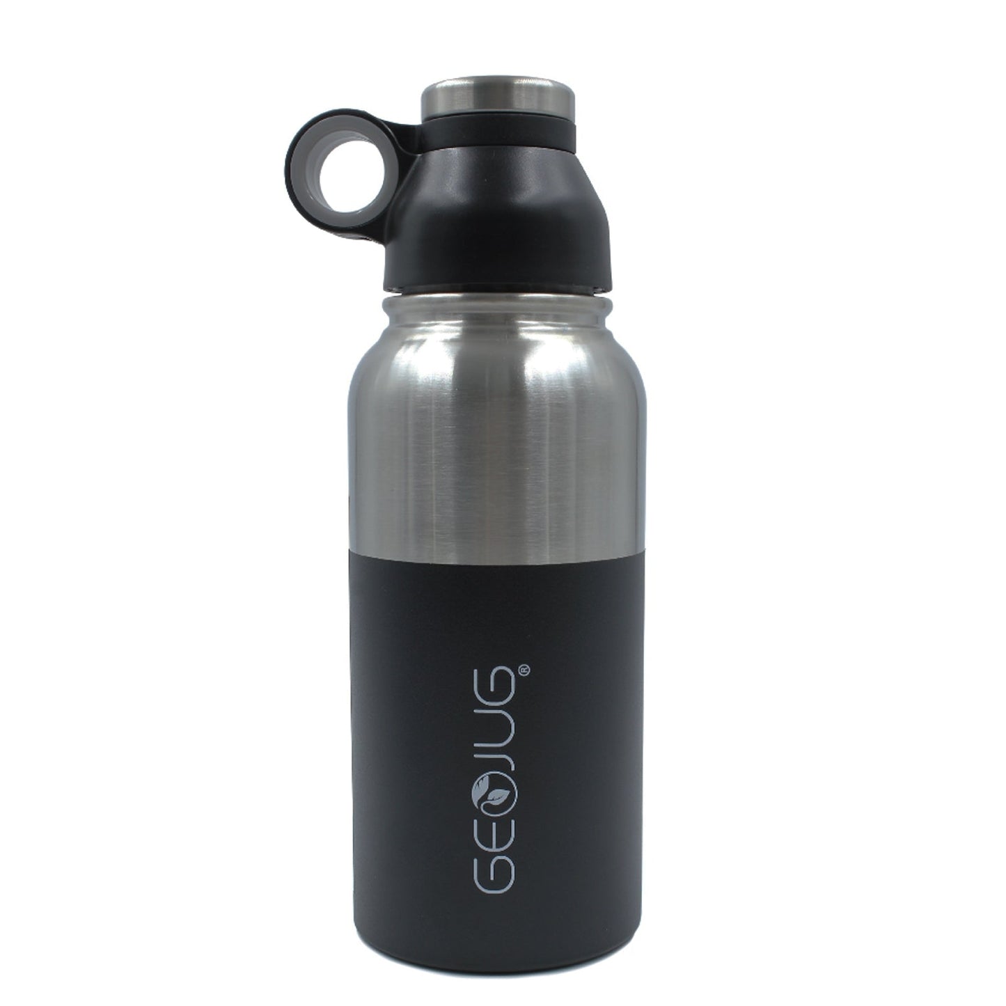 Brentwood GeoJug 40oz Stainless Steel Vacuum Insulated Water Bottle, Black W2B