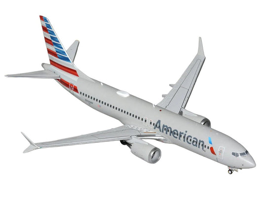 Boeing 737 MAX 8 Commercial Aircraft "American Airlines" (N326RP) Gray with Striped Tail "Gemini 200" Series 1/200 Diecast Model by GeminiJets GeminiJets