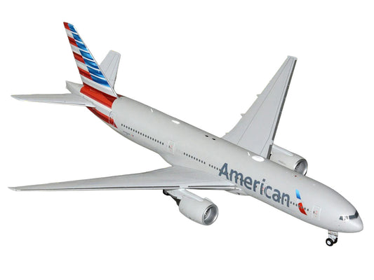 Boeing 777-200ER Commercial Aircraft "American Airlines" (N788AN) Silver with Striped Tail "Gemini 200" 1/200 Diecast Model Airplane by GeminiJets-1
