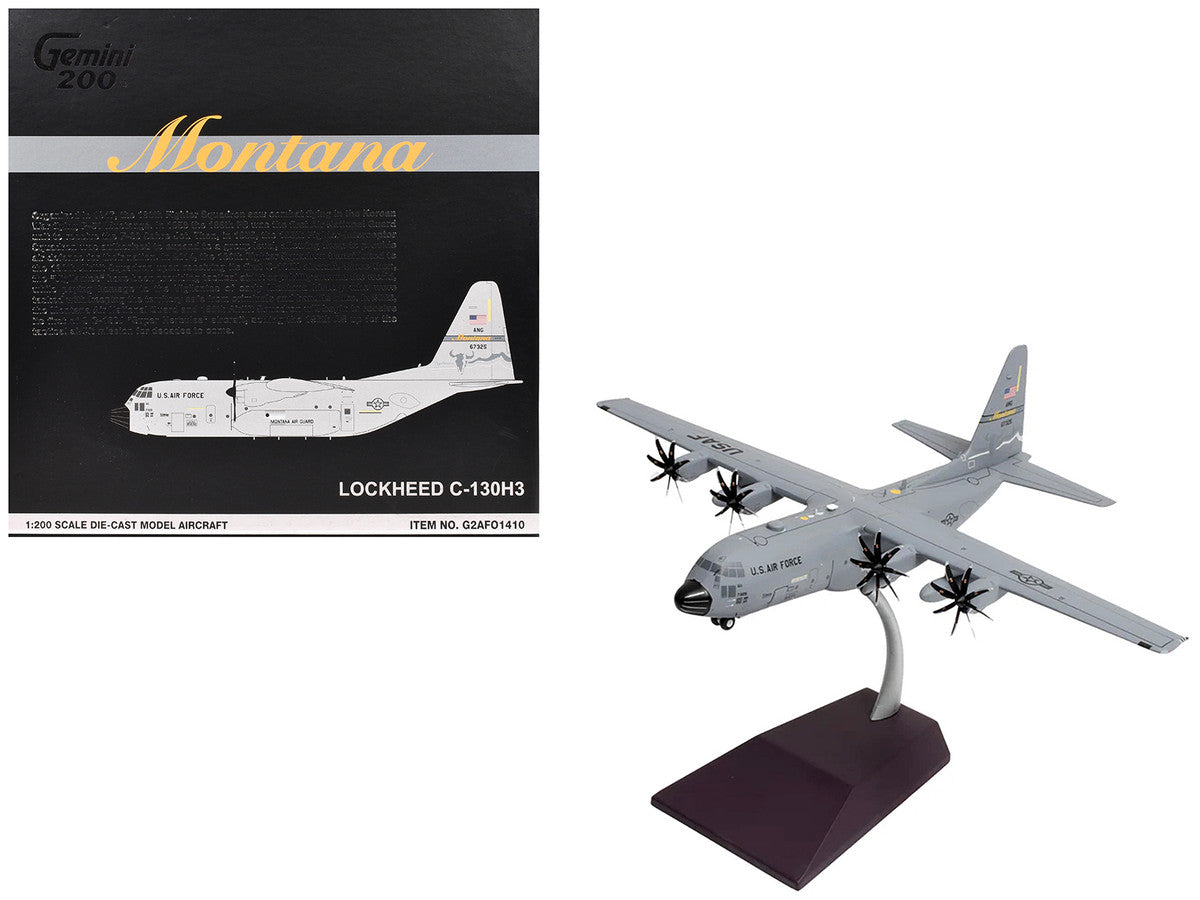 Lockheed C-130H3 Hercules Transport Aircraft "Montana Air National Guard Great Falls ANGB" United States Air Force "Gemini 200" Series 1/200 Diecast Model Airplane by GeminiJets GeminiJets
