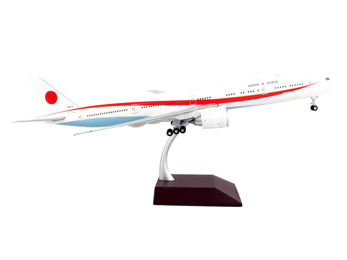 Boeing 777-300ER Commercial Aircraft "Japan Air Self-Defense Force (JASDF)" White with Red Stripes "Gemini 200" Series 1/200 Diecast Model Airplane by GeminiJets GeminiJets