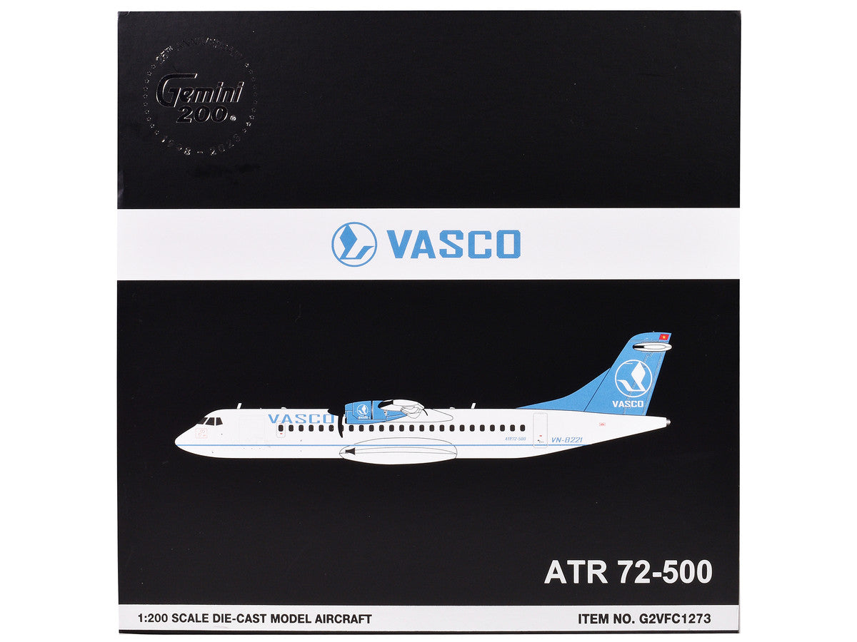 ATR 72-500 Commercial Aircraft "Vietnam Air Services Company (VASCO)" (VN-B221) White with Blue Tail "Gemini 200" Series 1/200 Diecast Model Airplane by GeminiJets GeminiJets