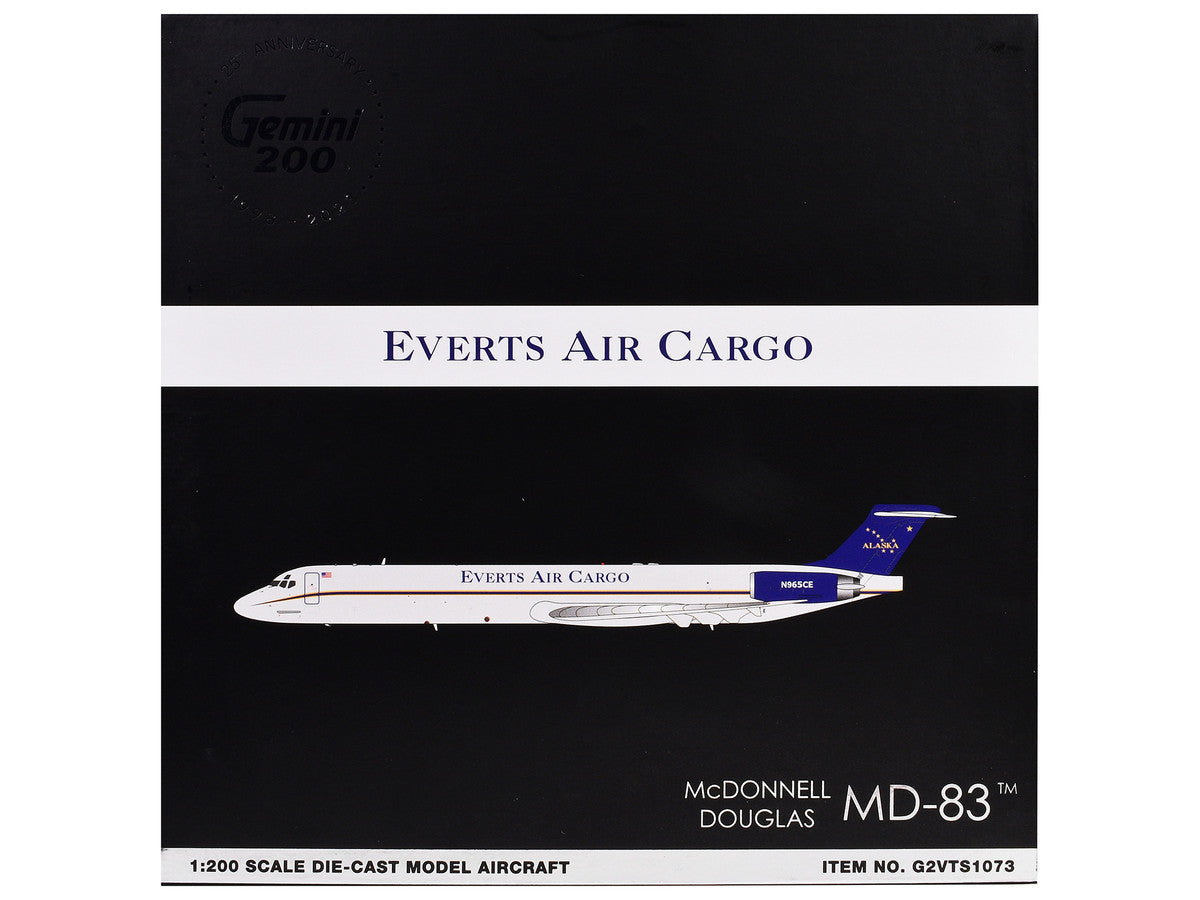 McDonnell Douglas MD-88 Commercial Aircraft "Everts Air Cargo" (N965CE) White with Blue Tail "Gemini 200" Series 1/200 Diecast Model Airplane by GeminiJets GeminiJets