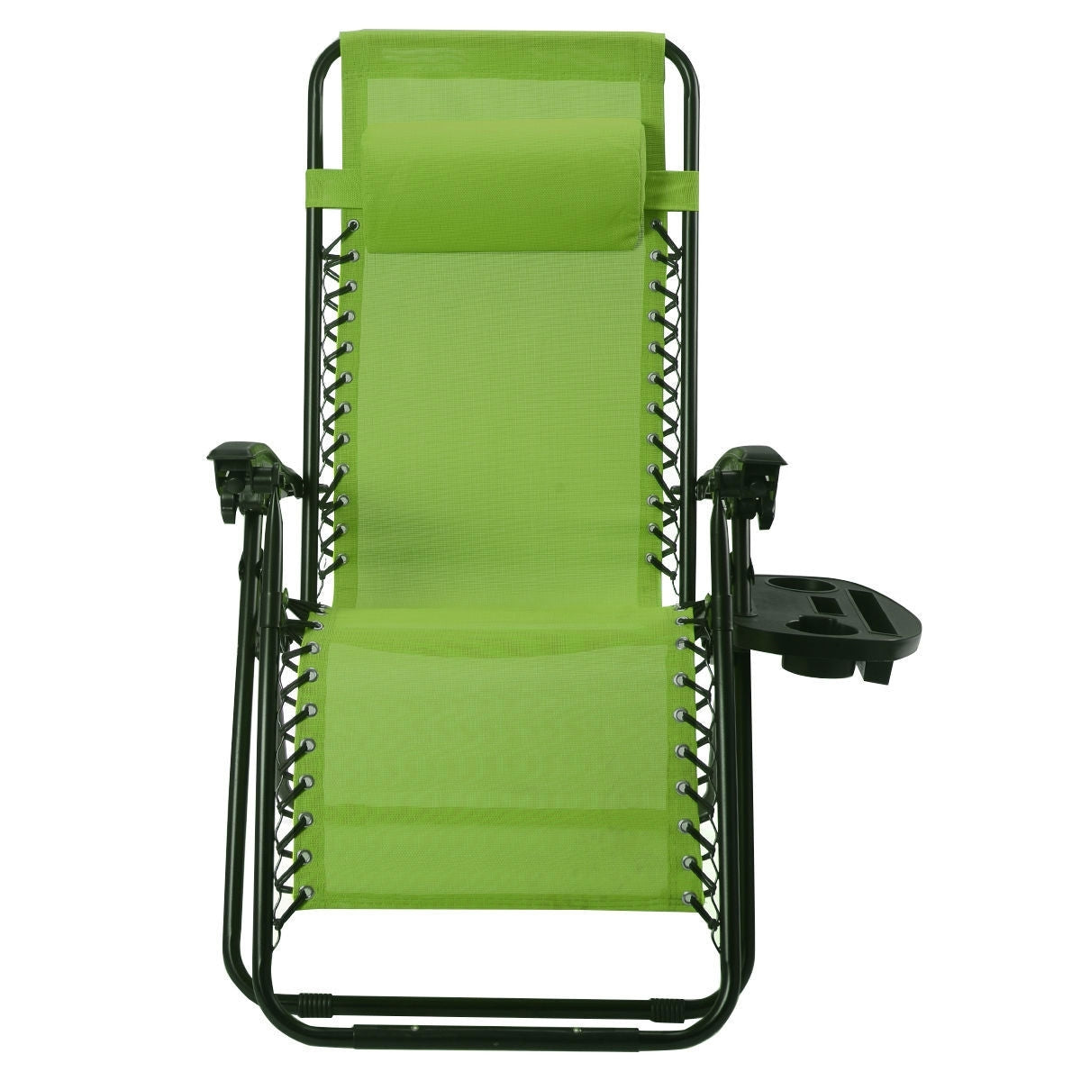 Set of 2 Green Folding Outdoor Zero Gravity Lounge Chair Recliner FastFurnishings