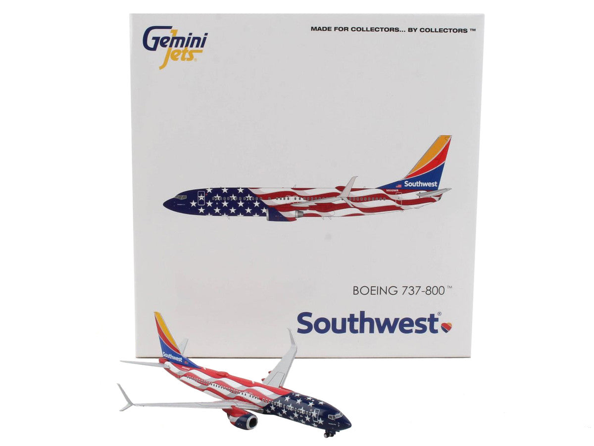 Boeing 737-800 Commercial Aircraft "Southwest Airlines - Freedom One" United States Flag Livery 1/400 Diecast Model Airplane by GeminiJets-3