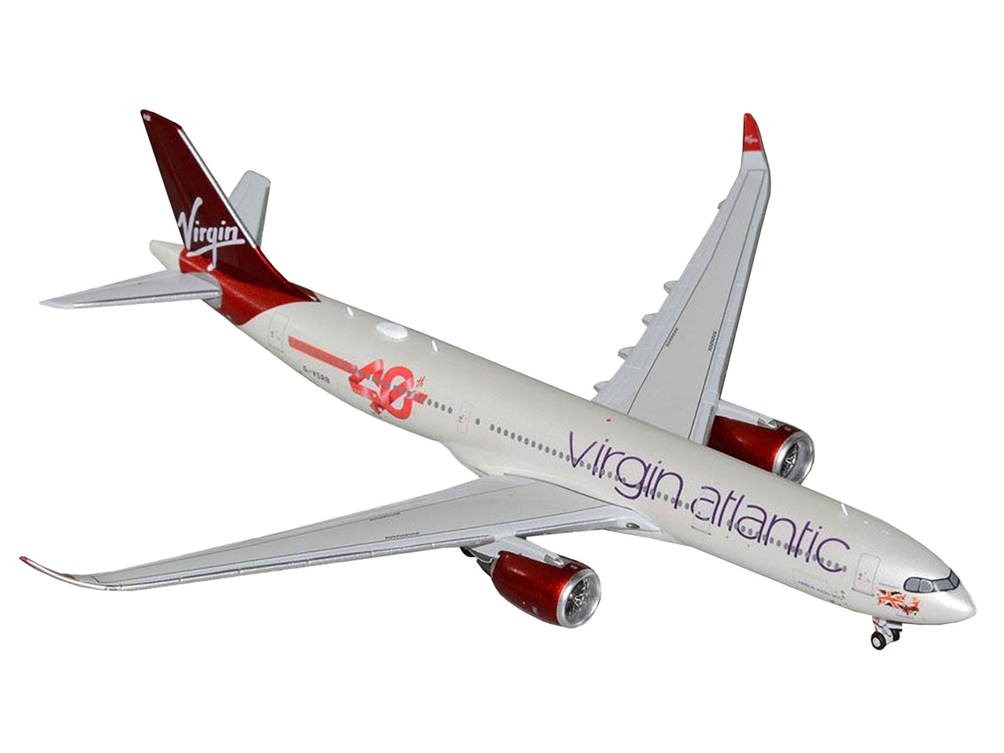 Airbus A330-900 Commercial Aircraft "Virgin Atlantic" (G-VSRB) Gray with Red Tail 1/400 Diecast Model Airplane by GeminiJets