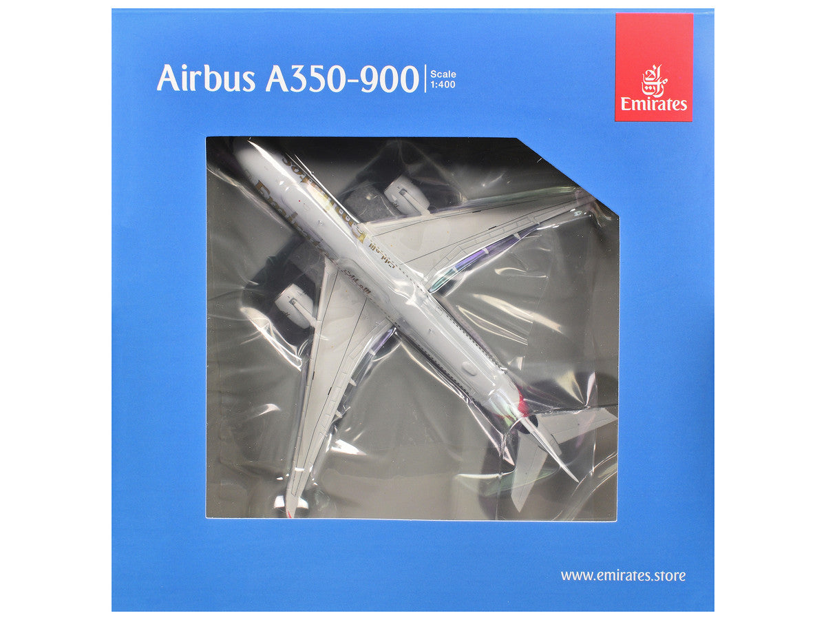 Airbus A350-900 Commercial Aircraft "Emirates Airlines" (A6-EXB) White with Tail Graphics 1/400 Diecast Model Airplane by GeminiJets-2