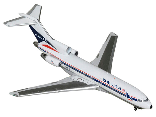 Boeing 727-100 Commercial Aircraft "Delta Air Lines" (N1633) White with Red and Blue Stripes 1/400 Diecast Model by GeminiJets GeminiJets