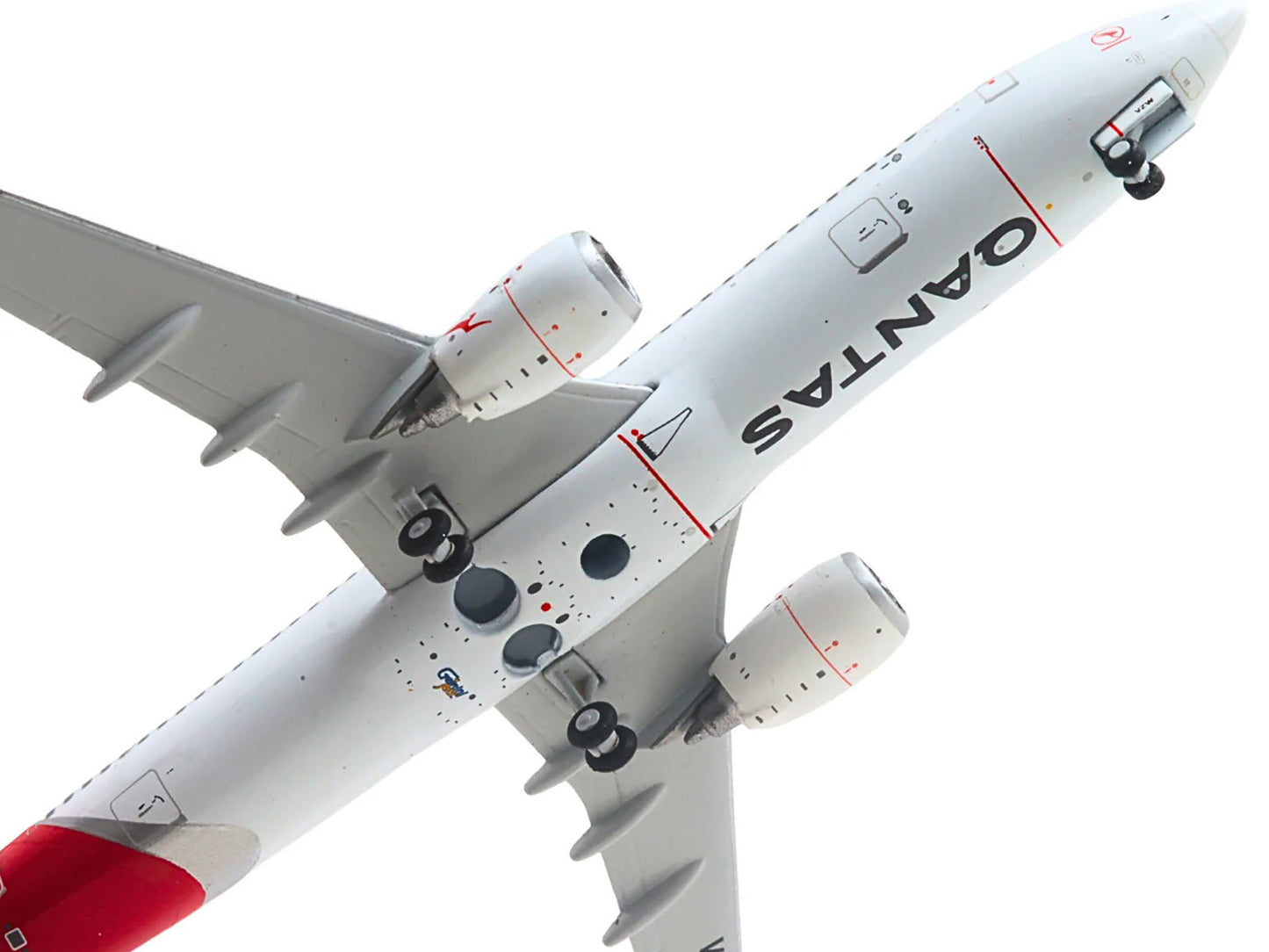 Boeing 737-800 Commercial Aircraft "Qantas Airways" (VH-VZW) White with Red Tail 1/400 Diecast Model Airplane by GeminiJets